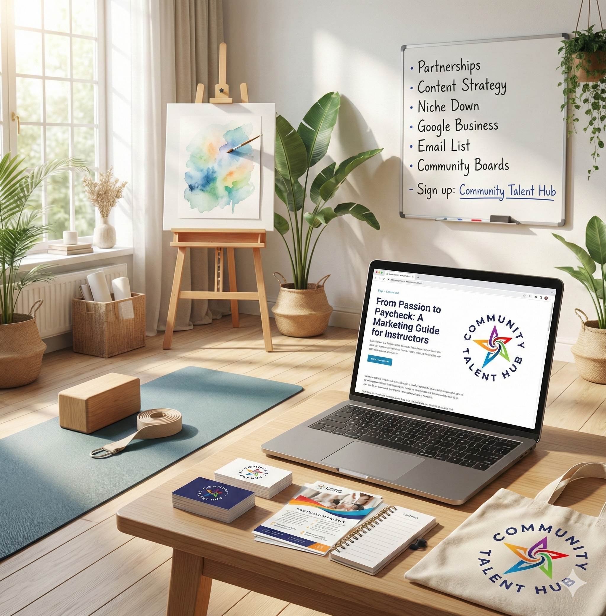 laptop with blog on screen